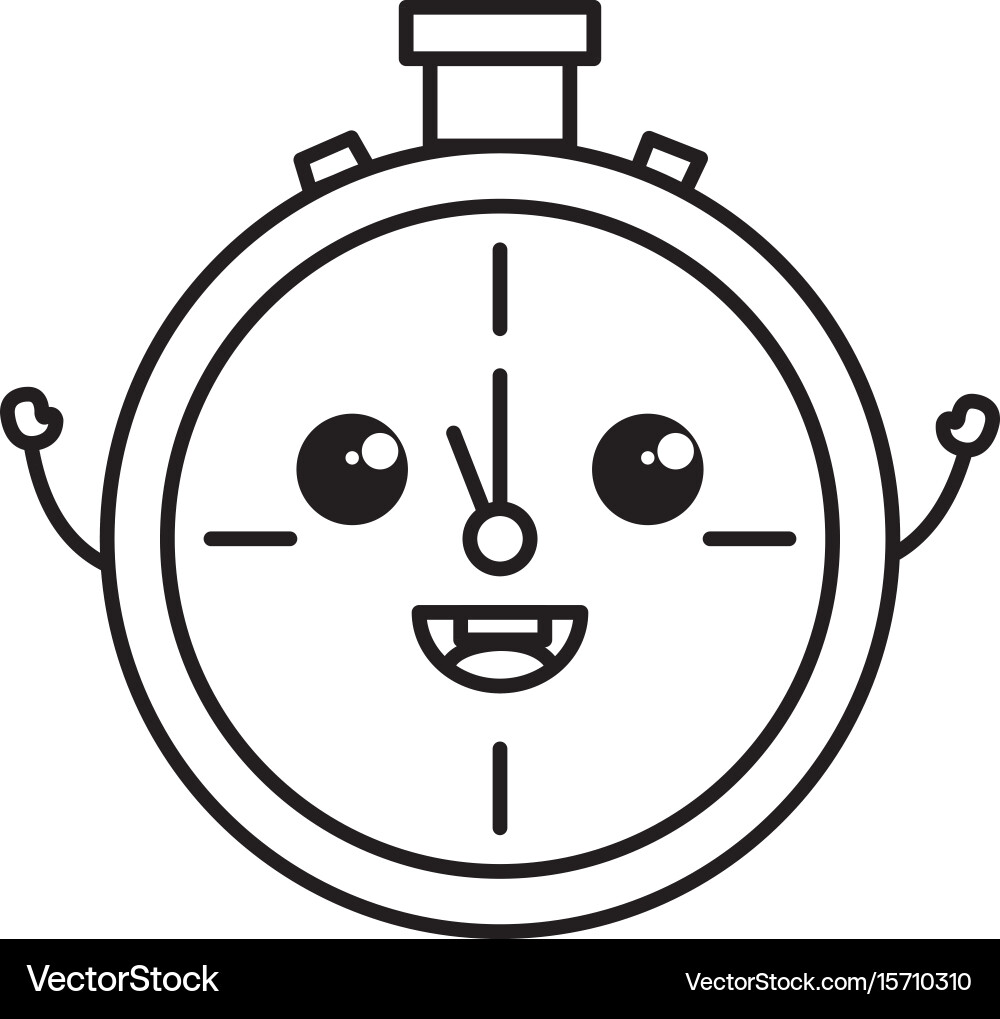 Chronometer timer kawaii character vector image