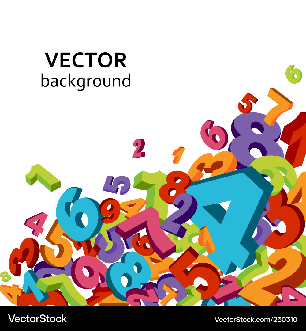 Colorful Number Background vector image