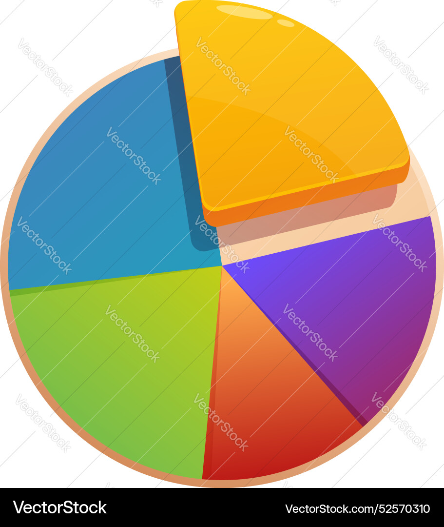 Colorful pie chart exploding with growth Vector Image