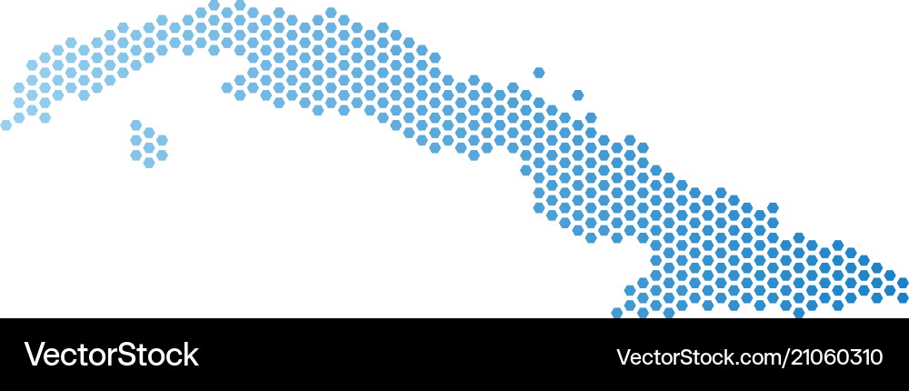 Cuba map hexagonal scheme vector image
