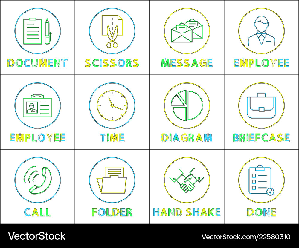 Document and scissors icons Document and scissors icons Vector Image