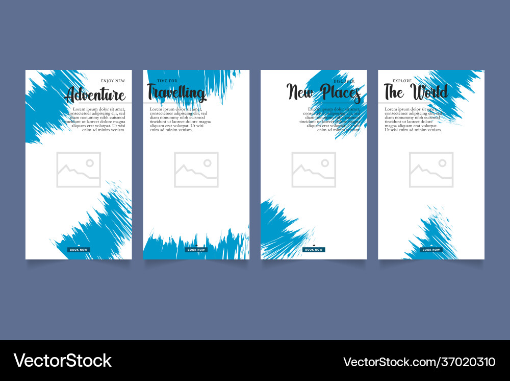 Elements for posting in social networks vertical Vector Image