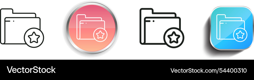 Folder icon thin linear regular and button style Folder icon thin linear regular and button style Vector Image