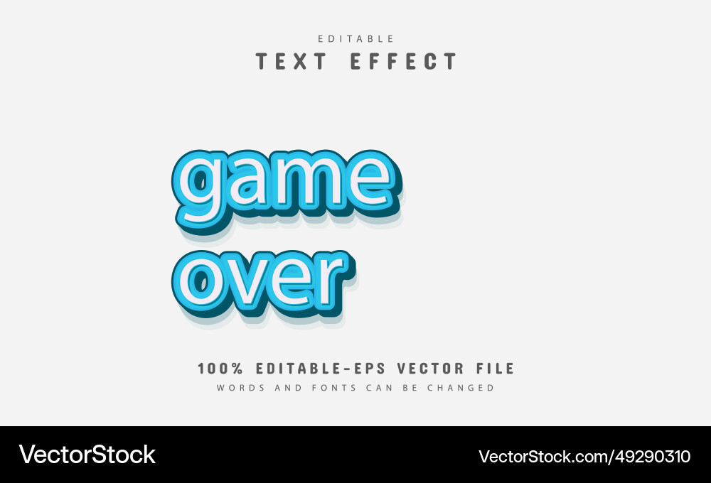 Game over pixel text effect Game over pixel text effect vector image