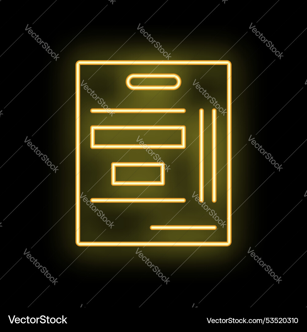 Glowing neon line clipboard checklist task list vector image