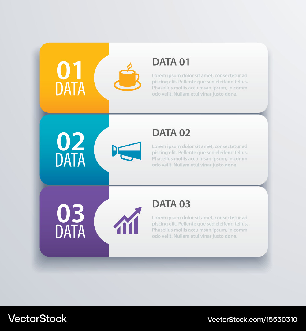 Index Banner Template - 3 Steps vector image
