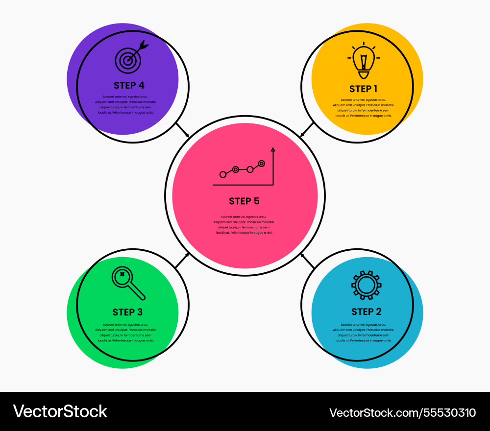 Infographic design template with icons and 5 Infographic design template with icons and 5 vector image