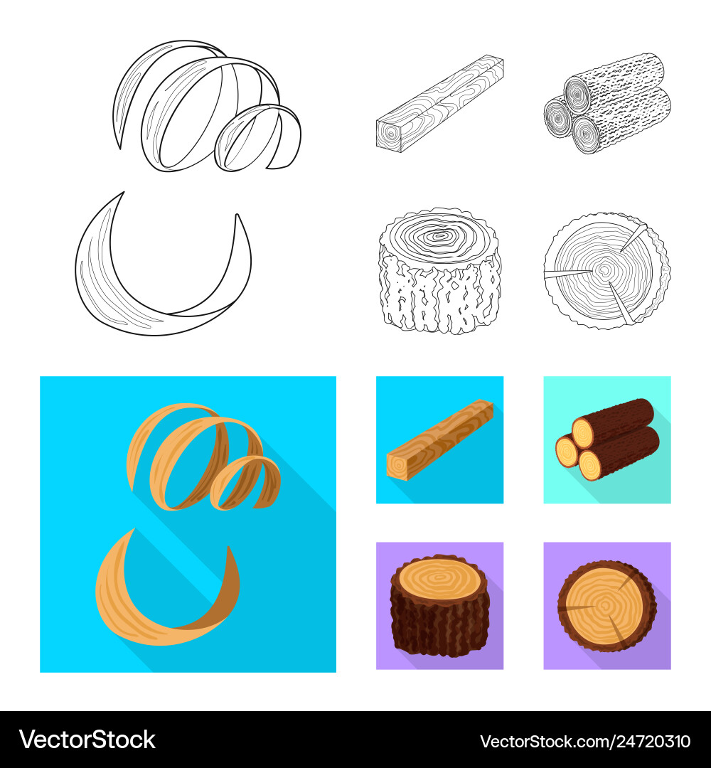 Isolated object of tree and raw logo set Isolated object of tree and raw logo set vector image