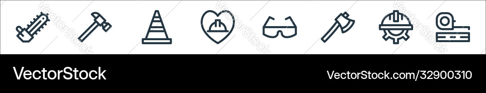 Labour day line icons linear set quality Vector Image