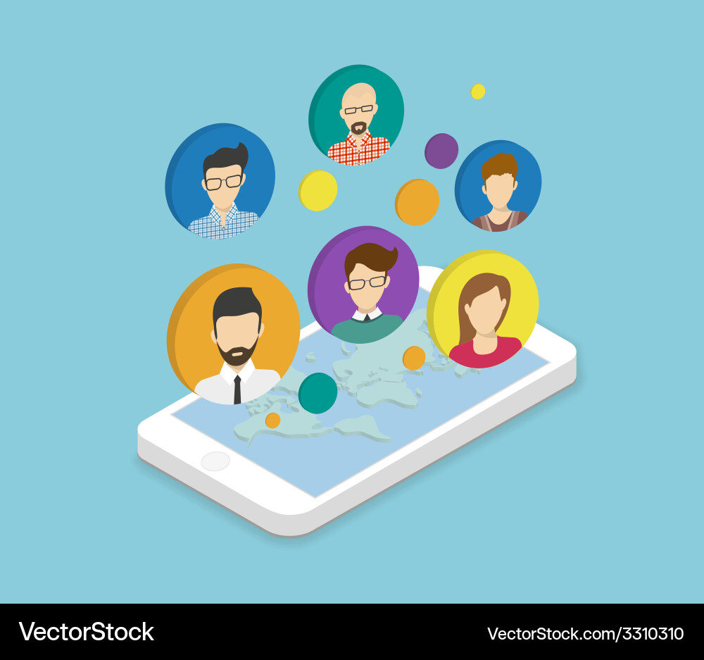 Mobile Communication & Networking Vector Image