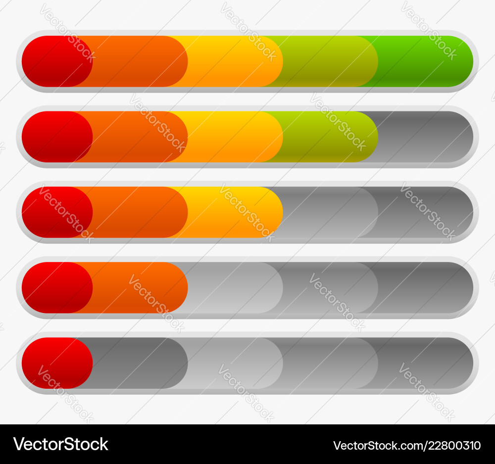 Progress or loading bars in rounded fashion Progress or loading bars in rounded fashion vector image