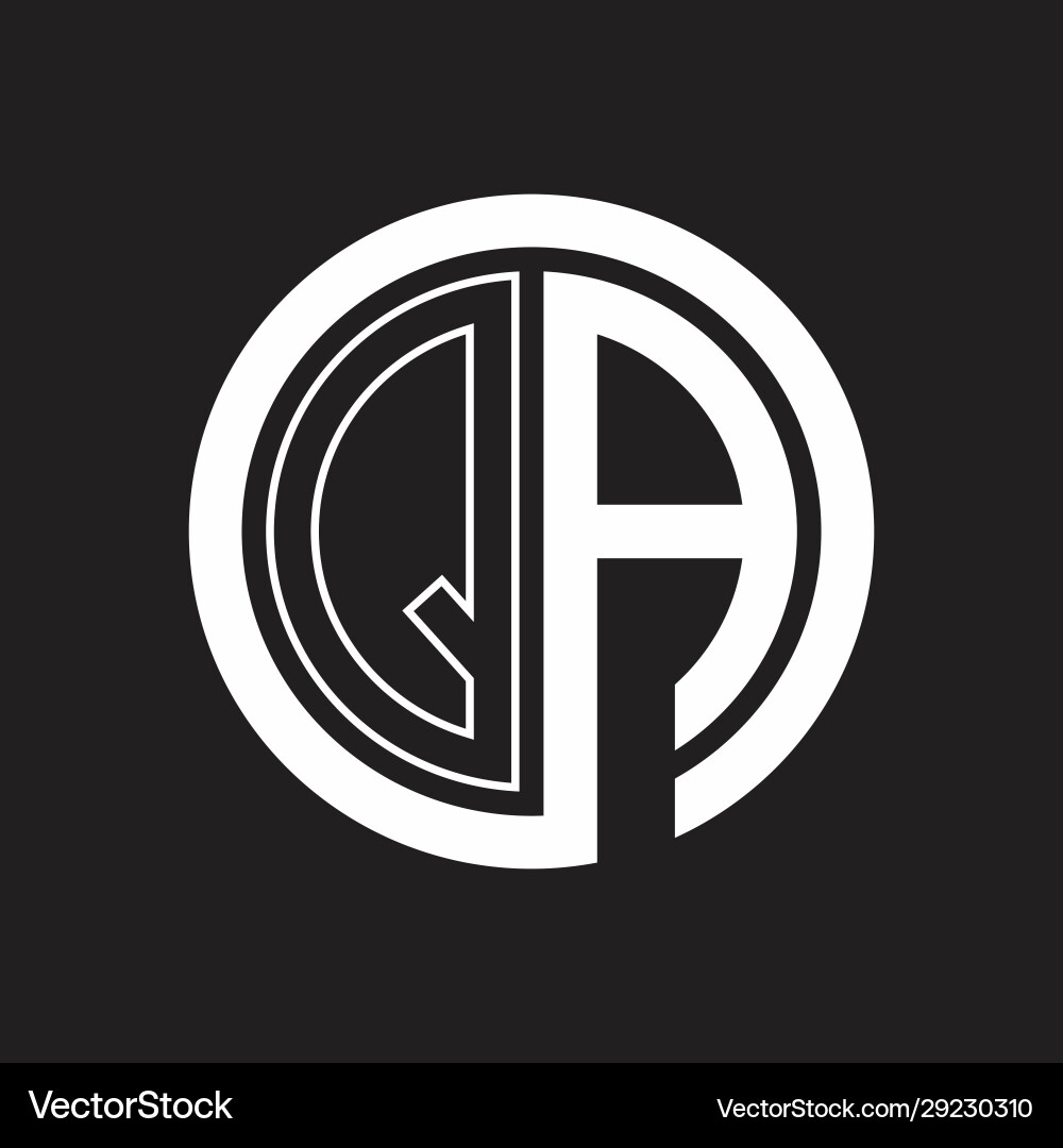 Qa logo with circle rounded negative space design Qa logo with circle rounded negative space design Vector Image