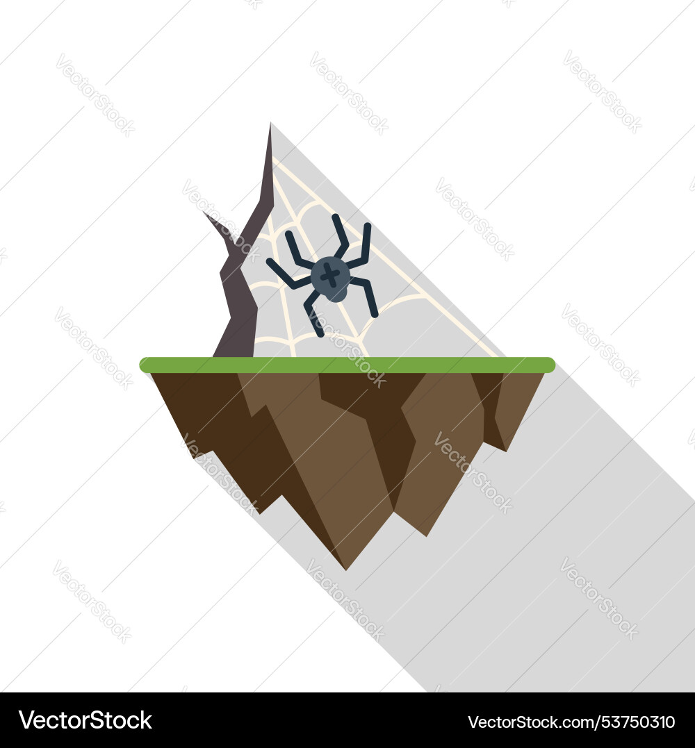 Scary black spider hanging on its web flying Scary black spider hanging on its web flying vector image