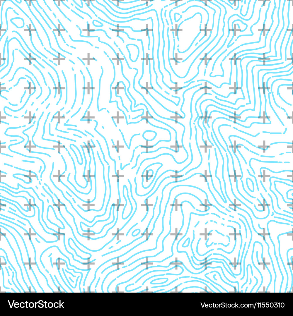 Seamless topographic contour map pattern vector image