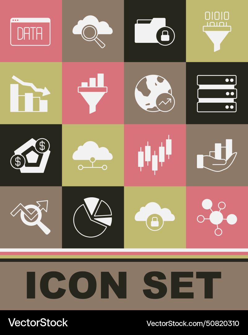 Set mind map infographic pie chart server folder Set mind map infographic pie chart server folder vector image
