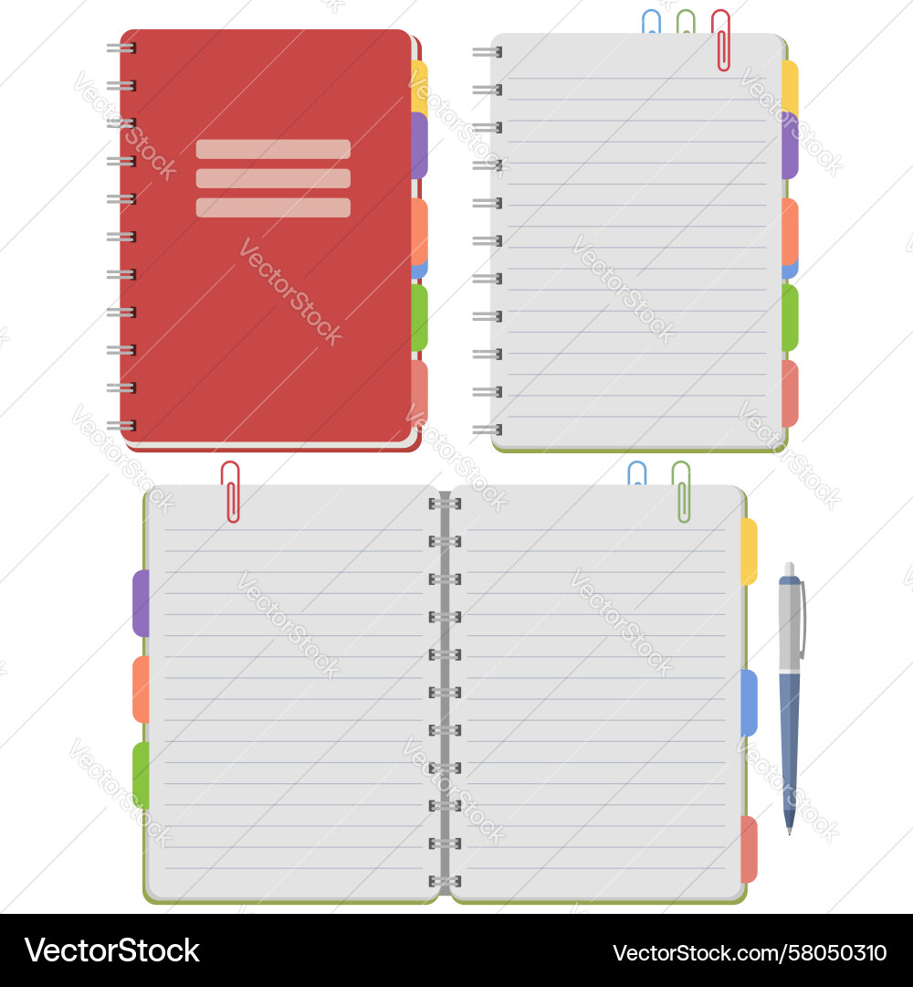 Spiral Notebook with Tabs Vector Image