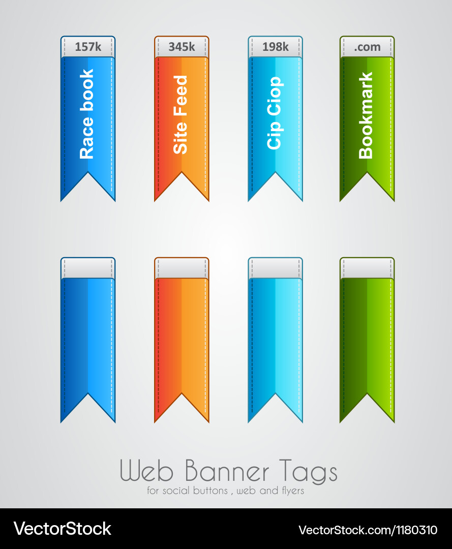 Web banner tag to use for social buttons vector image