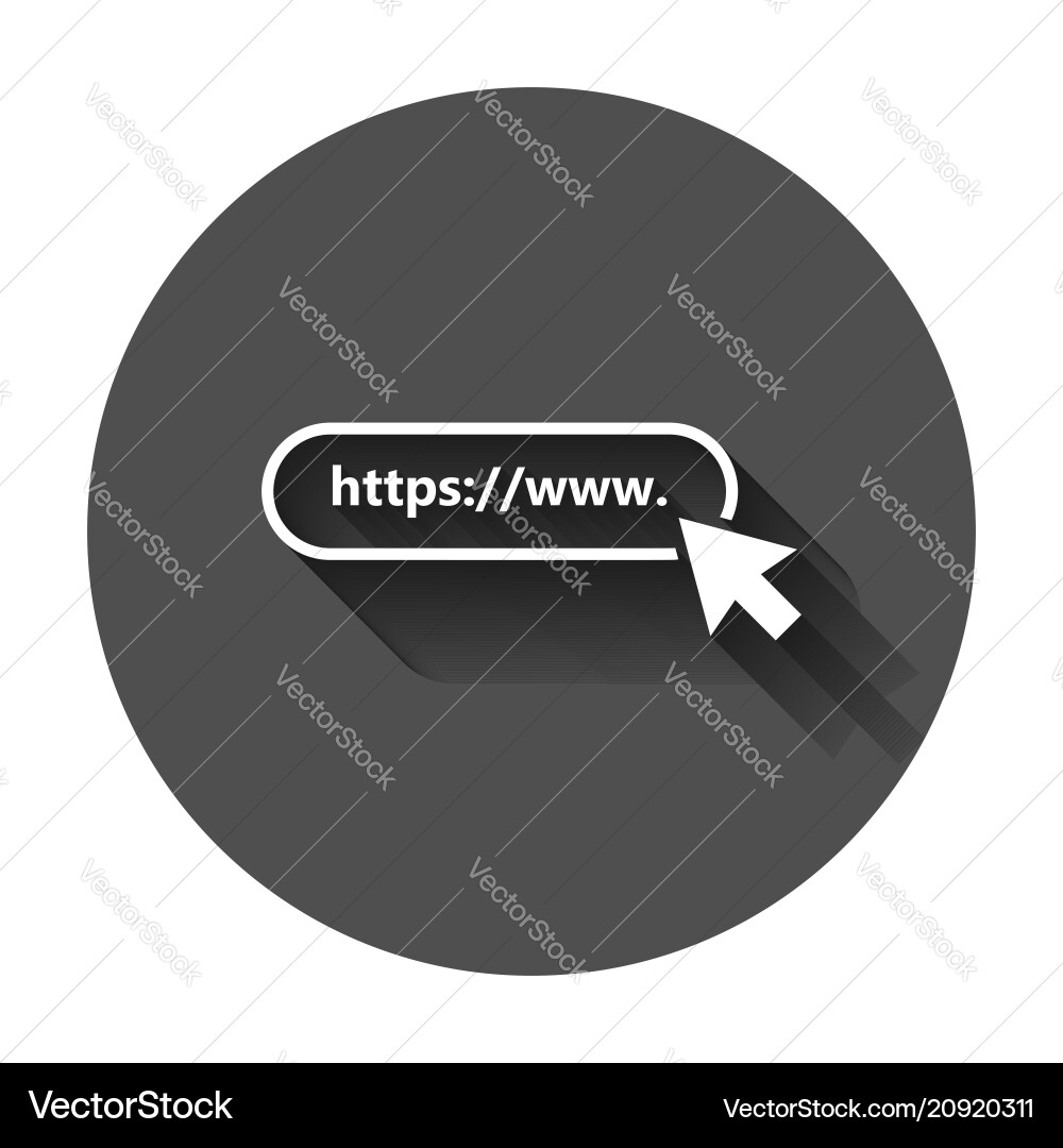 Address and navigation bar icon with long shadow Address and navigation bar icon with long shadow vector image