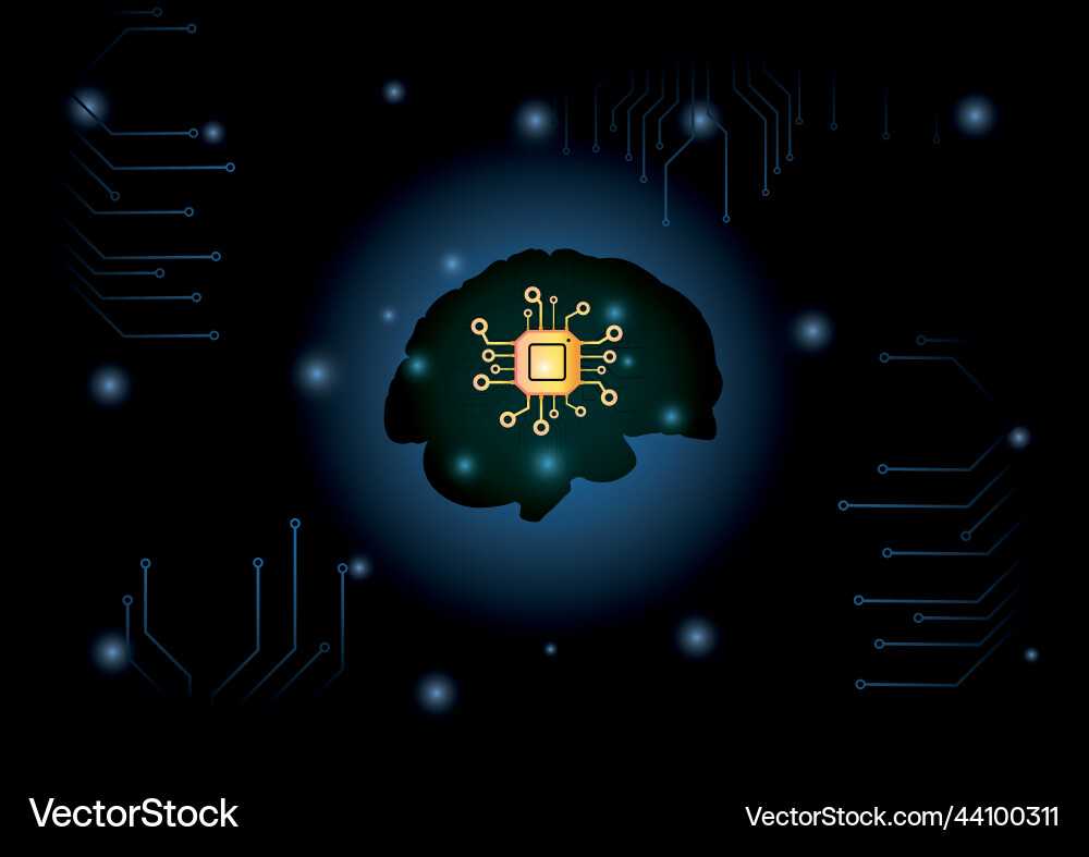Artificial intelligence brain of Artificial intelligence brain of vector image
