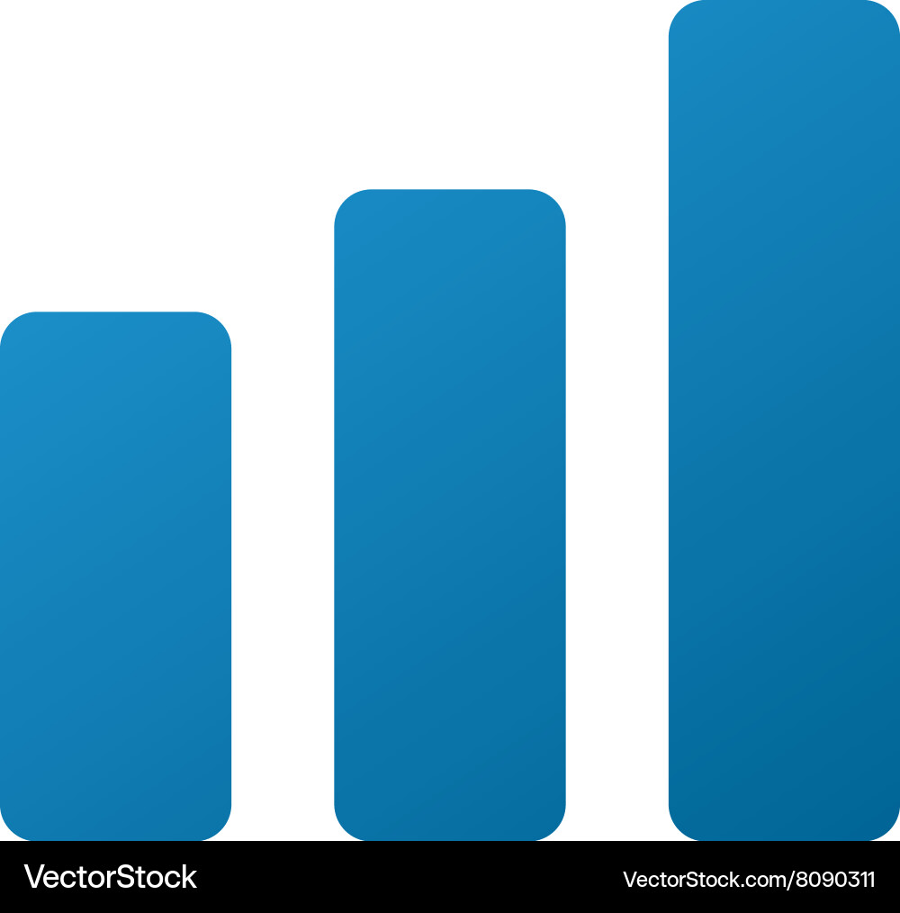 Bar chart increase gradient icon vector image