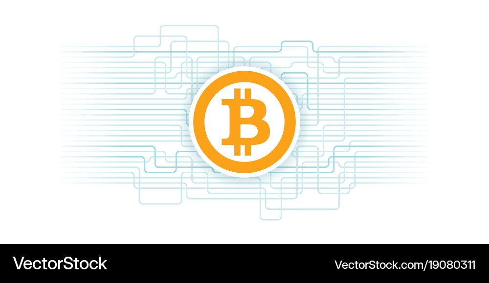 Bitcoin blockchain background cryptocurrency vector image