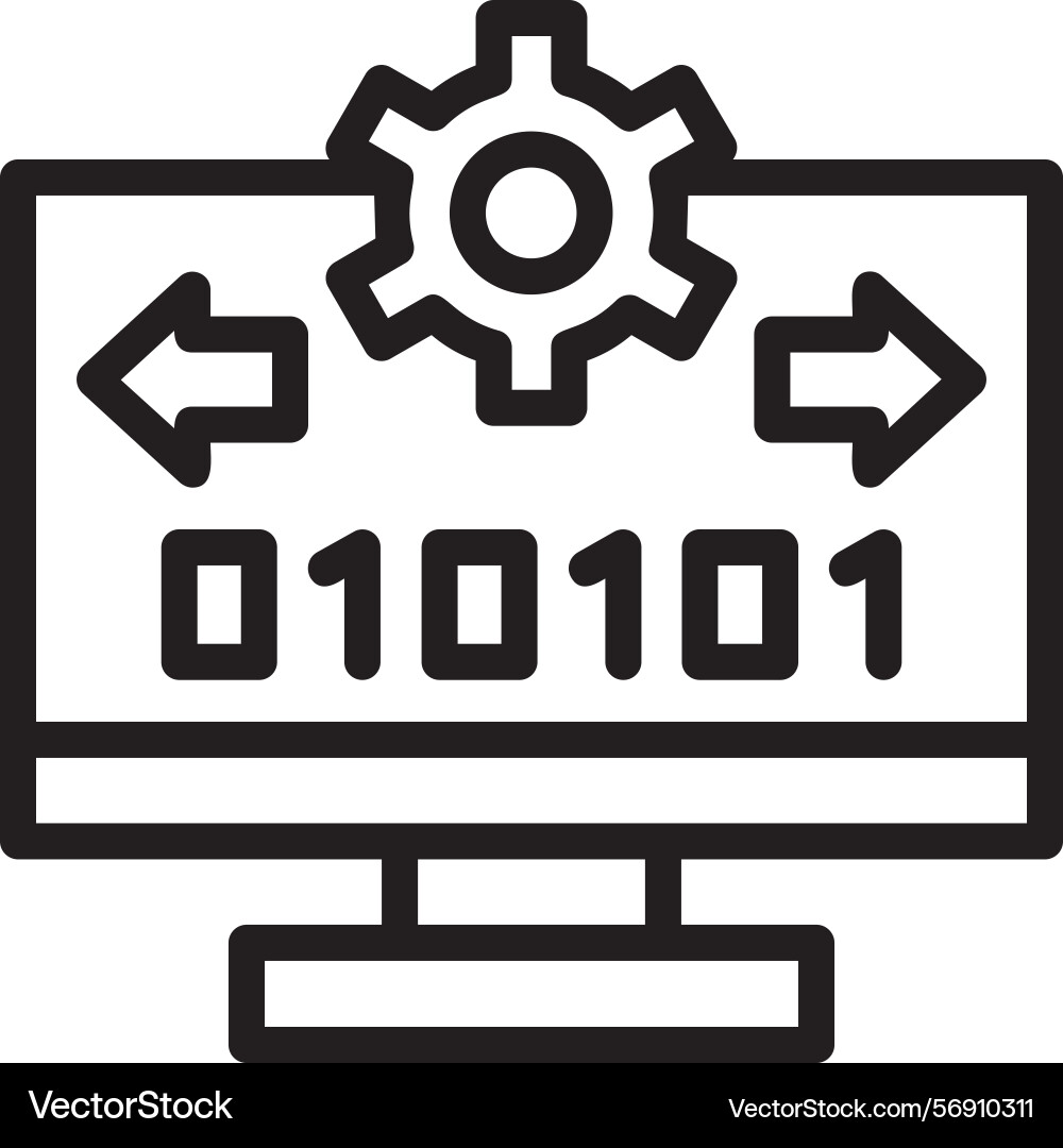 Byte flow linear style icon design vector image