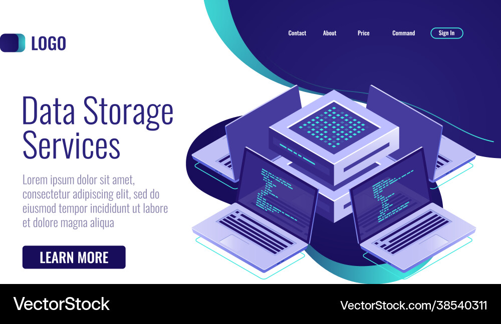 Computer network isometric icon concept Vector Image