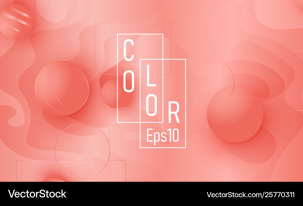 Coral color background fluid shapes pattern Vector Image