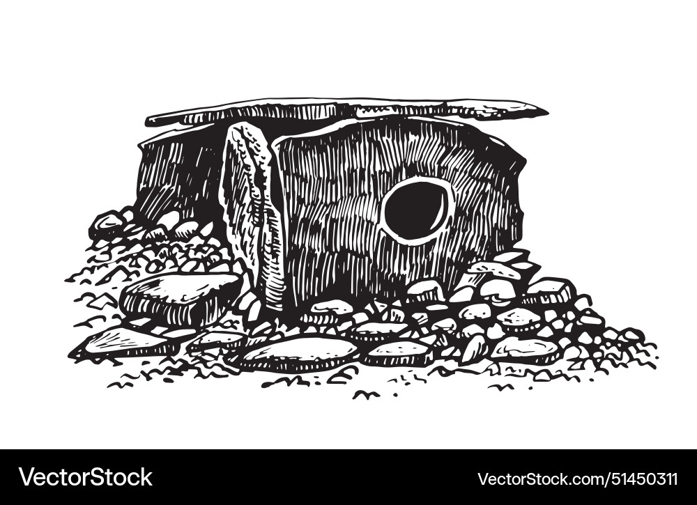 Dolmen of india on white background Dolmen of india on white background vector image