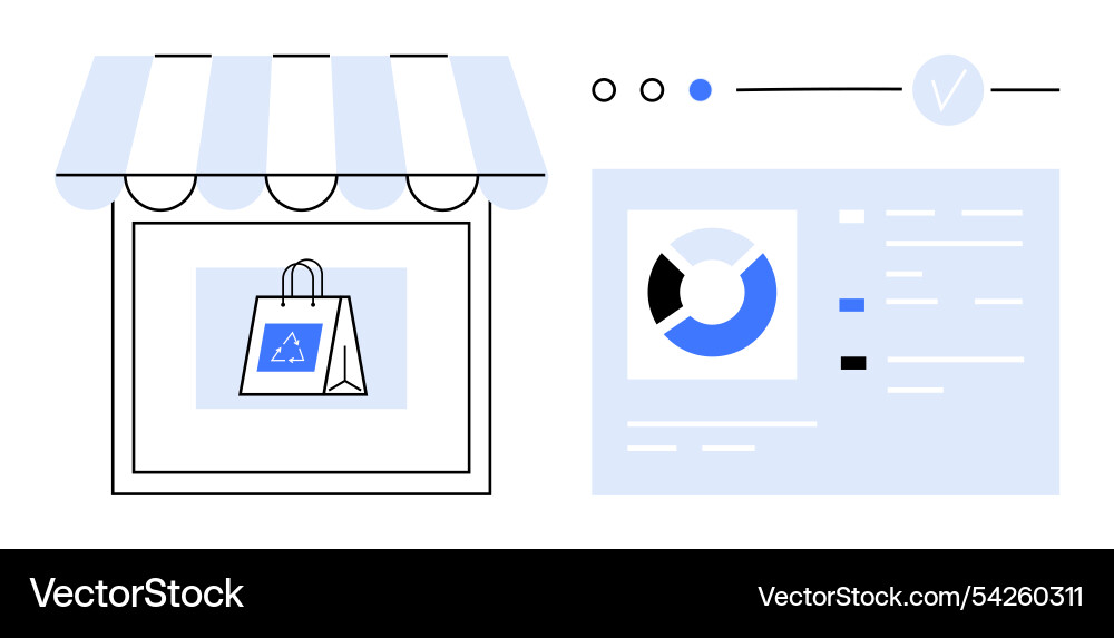E-commerce storefront with sales data analytics Vector Image