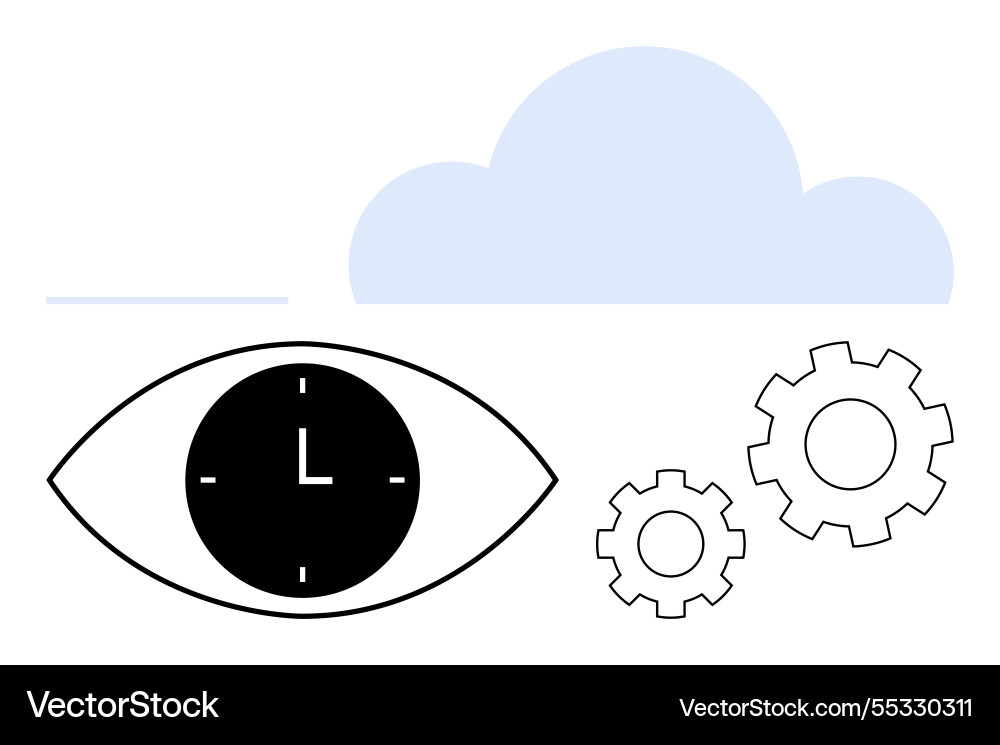 Eye with clock symbol representing time management Eye with clock symbol representing time management vector image