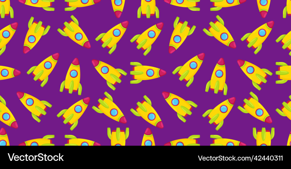Flat spatial seamless background rocket Vector Image