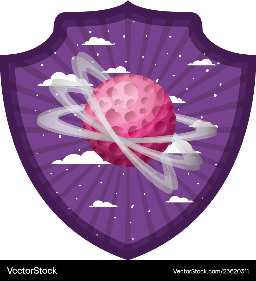 Frame with planet solar system Vector Image