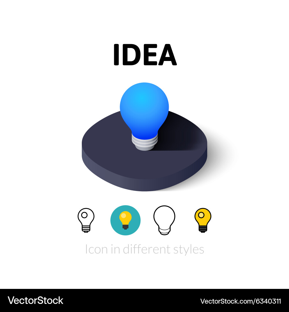 Idea icon in different style Vector Image