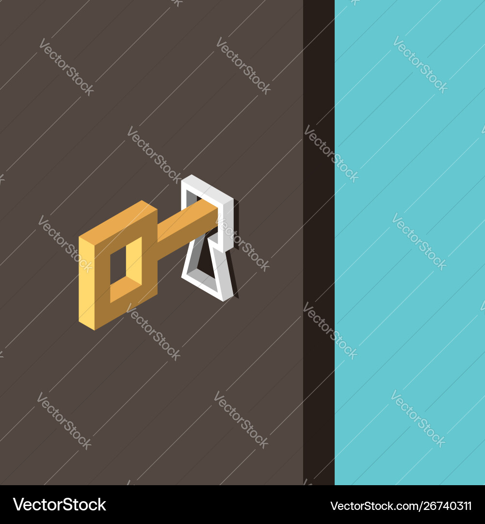 Key in Keyhole - Access Concept vector image