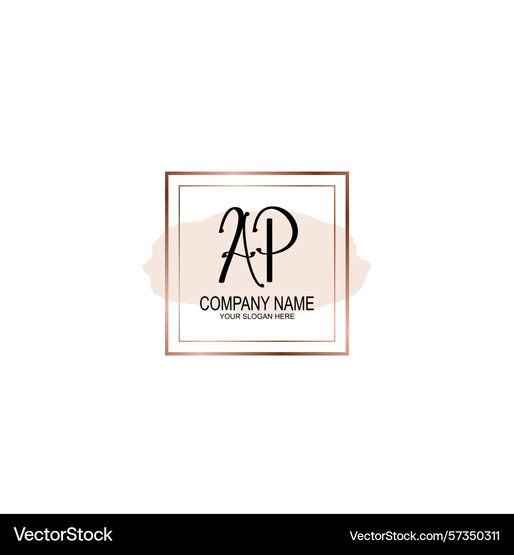Minimalist handwritten ap initial logos with soft Vector Image