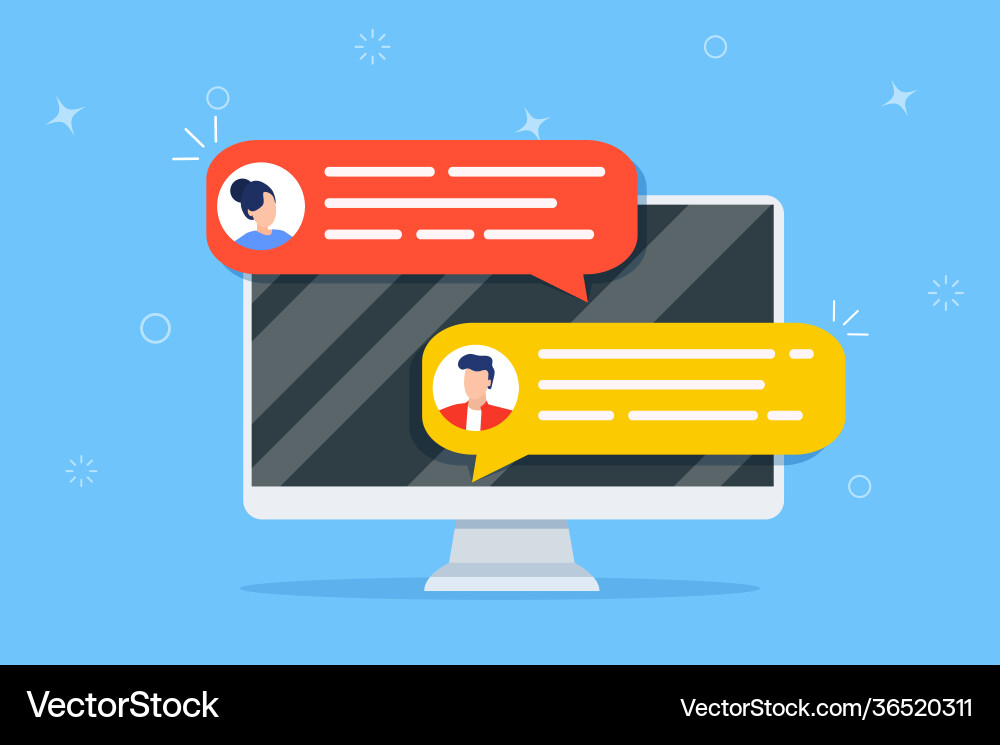 Online chat messages text notification on phone Online chat messages text notification on phone vector image