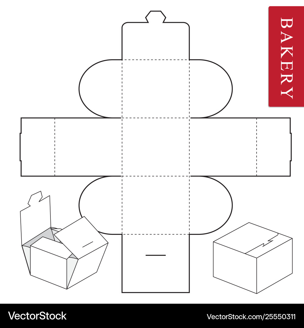 Package template for bakery food or other items Package template for bakery food or other items vector image