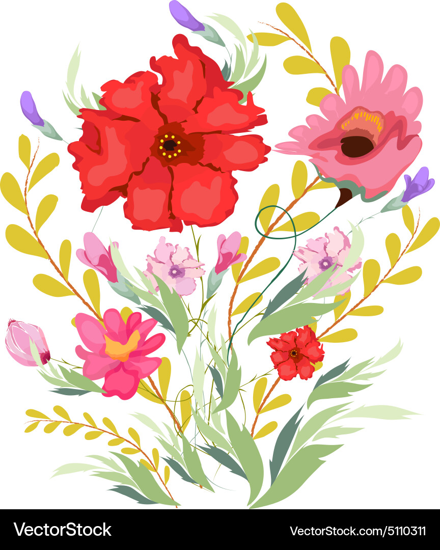 Paint watercolor flowers Vector Image