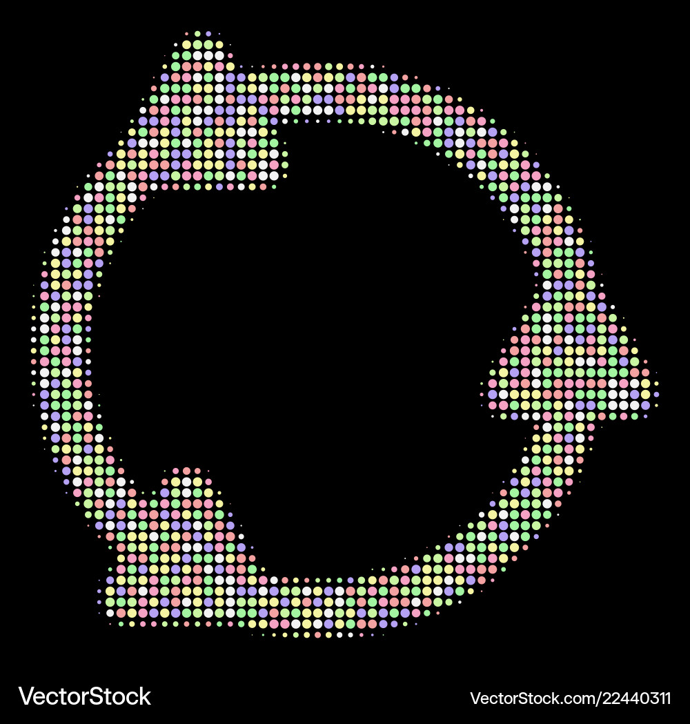 Rotate halftone composition of dots Rotate halftone composition of dots vector image