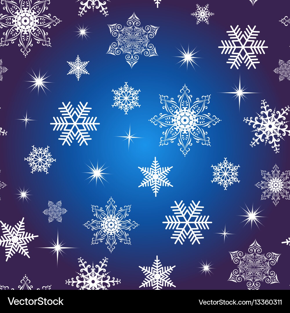 Seamless snowflake background Vector Image