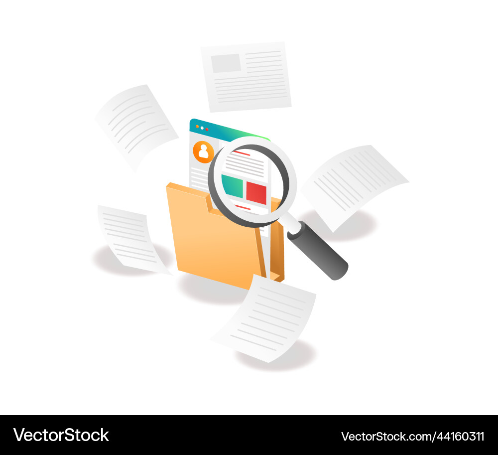 Searching for data in a folder Searching for data in a folder vector image