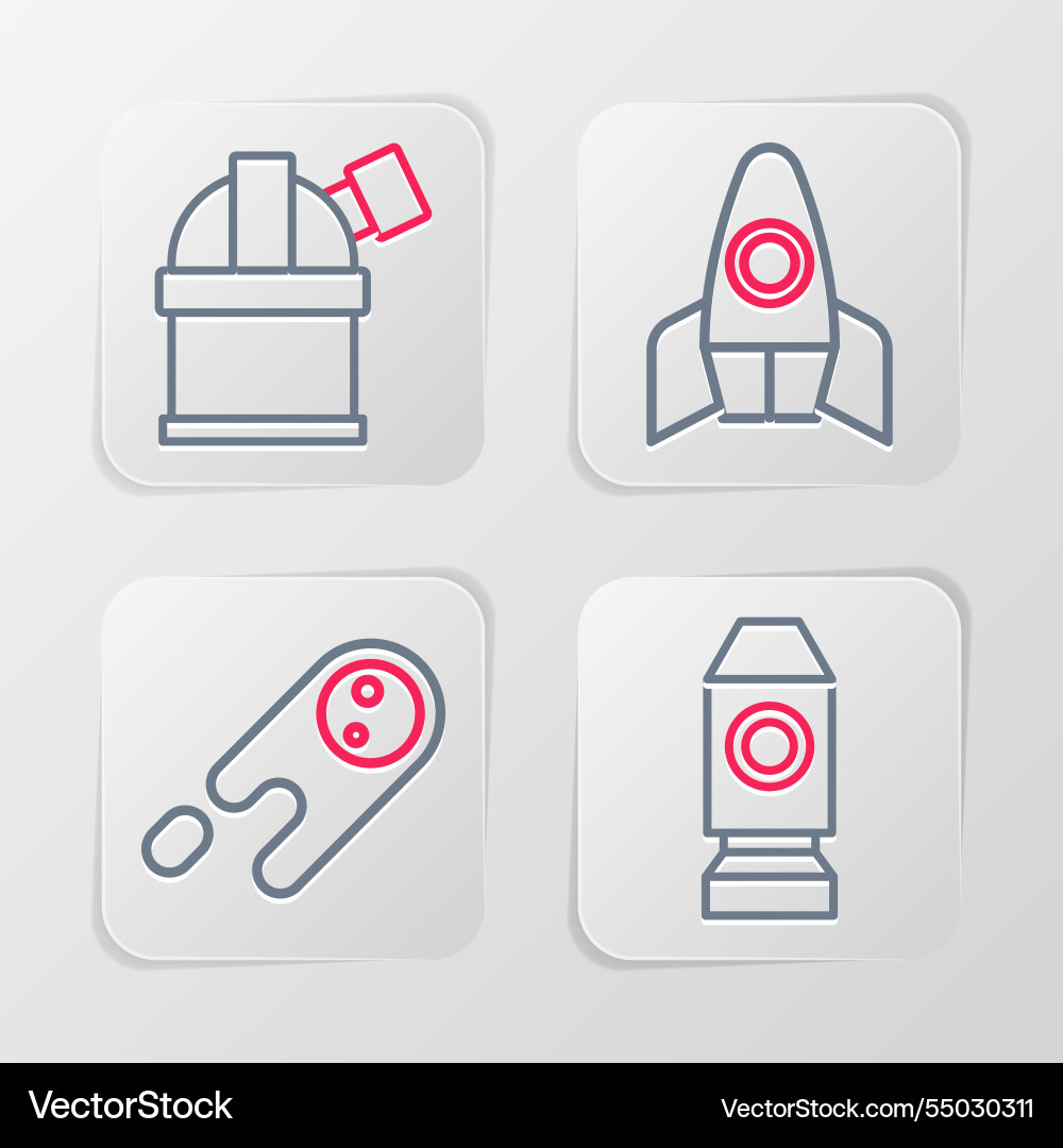 Set line rocket ship comet falling down fast Set line rocket ship comet falling down fast vector image