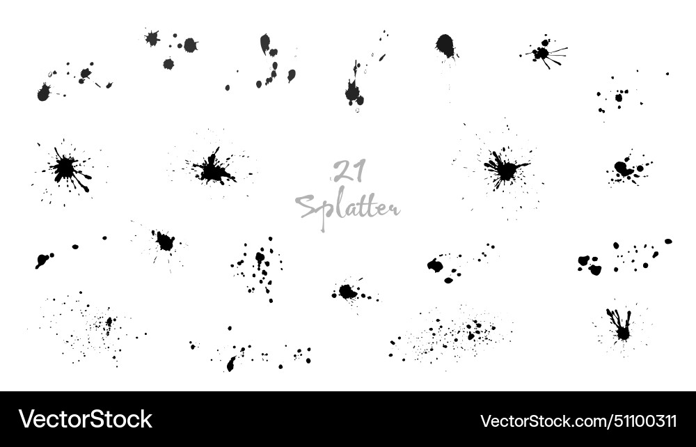 Set of abstract ink drops and splashes Set of abstract ink drops and splashes vector image