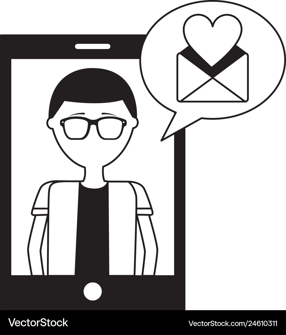 Smartphone with envelope mail and set icons vector image