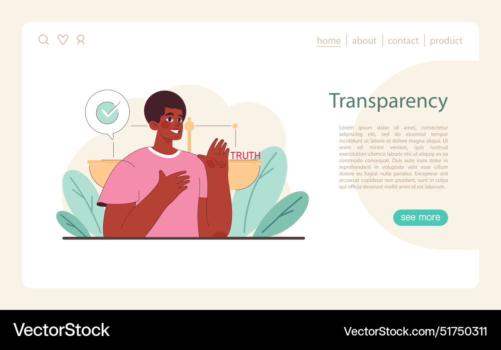 Transparency in ethical behavior a figure Vector Image