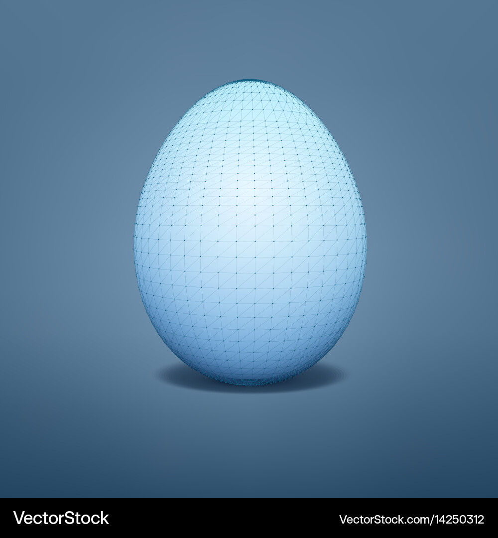 Abstract egg 3d mesh object vector image