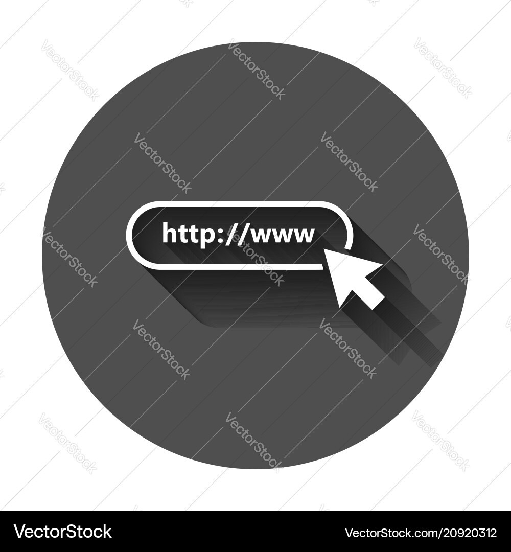 Address and navigation bar icon with long shadow Vector Image