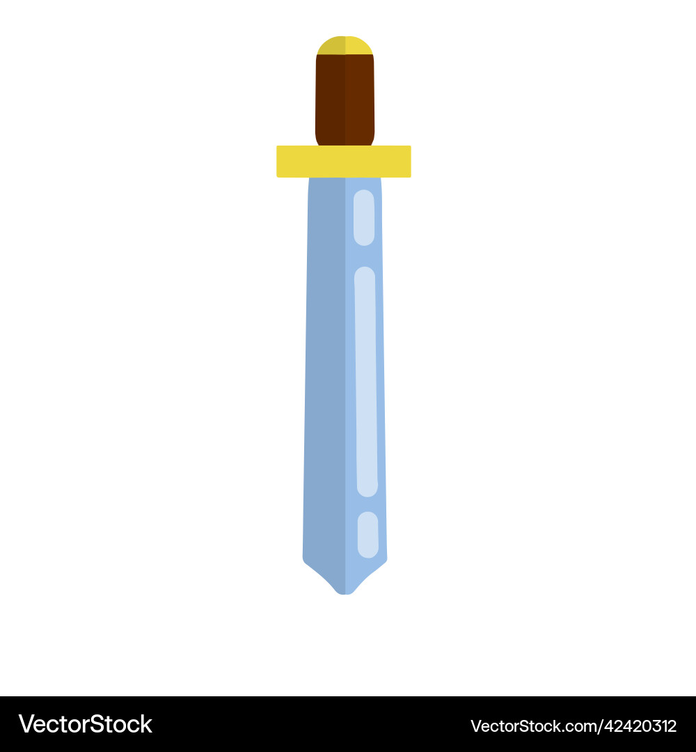 Ancient sword sharp blade with brown handle Ancient sword sharp blade with brown handle vector image