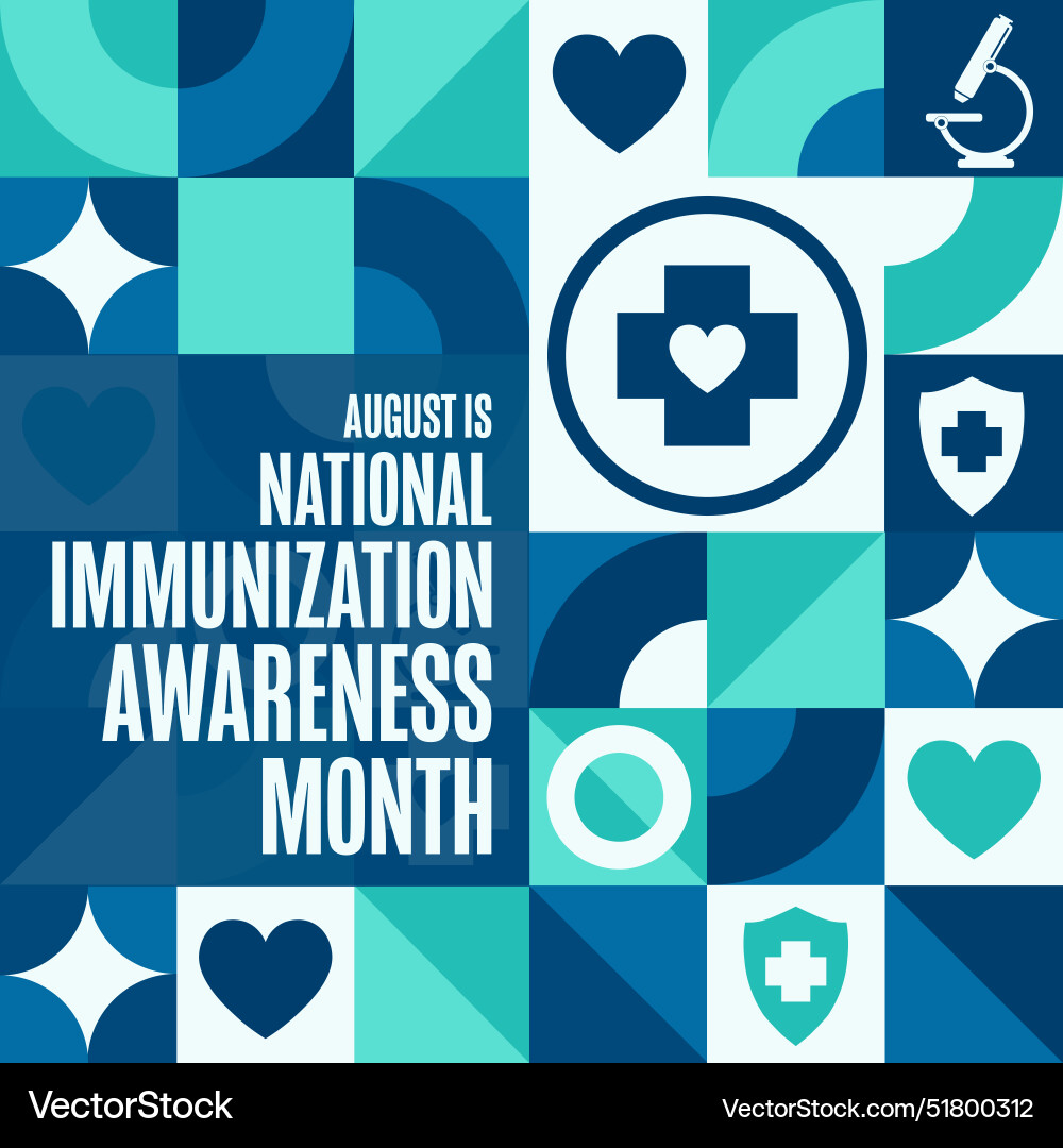 August ist nationale Immunisierung Bewusstsein Monat August ist nationale Immunisierung Bewusstsein Monat vektorbild